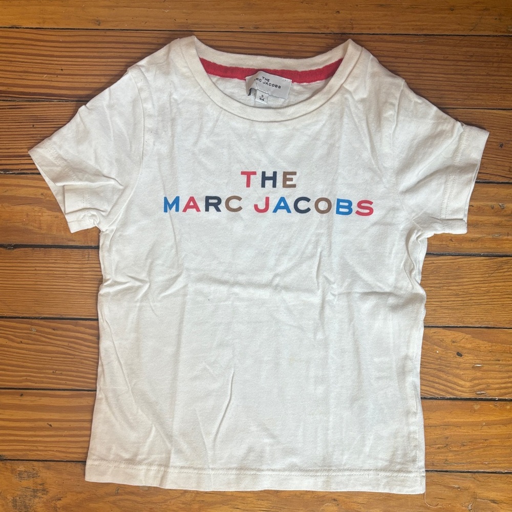 Marc Jacobs White Tee with Multicolor Logo